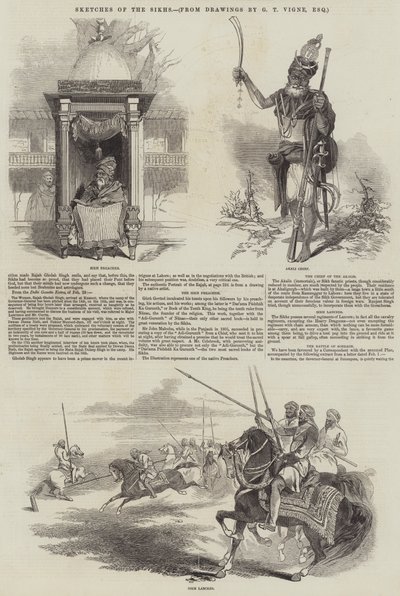 シーク教徒のスケッチ 作： Godfrey Thomas Vigne